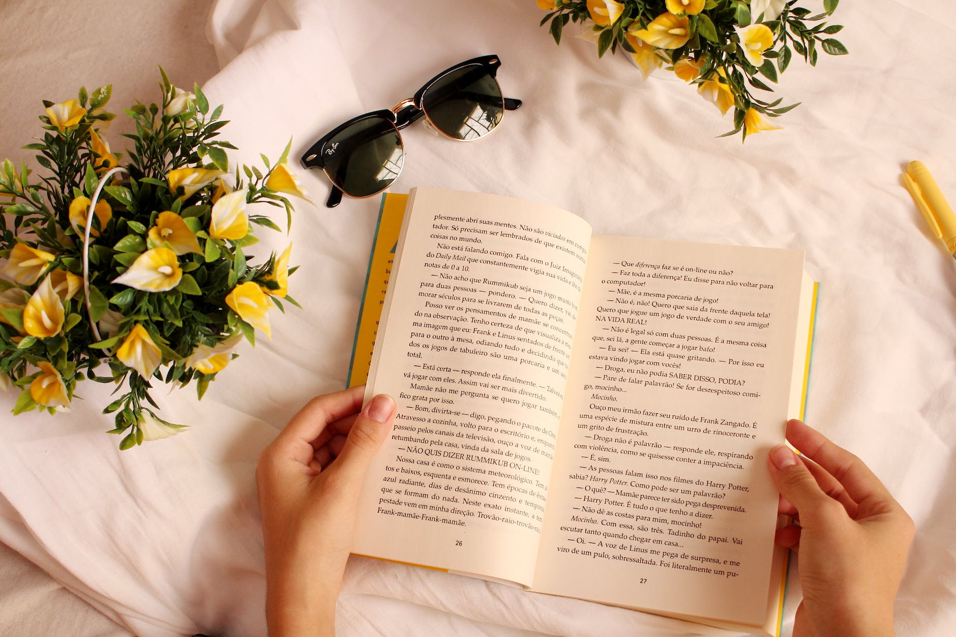 person holding a book